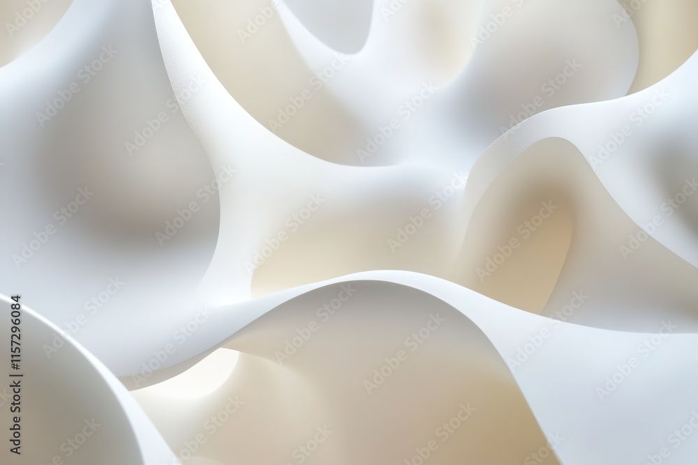 Poster soft, flowing curves create serene and harmonious composition in