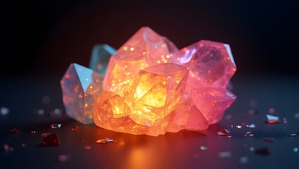 Radiant Rainbow Crystal Retro Analog Glow with Dreamy Film Grain