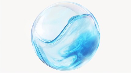 Ethereal Light Blue Gradient Round Soap Bubble in Sky - Magical Cry