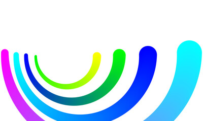 Dynamic Abstract Rainbow Arches on a White Background