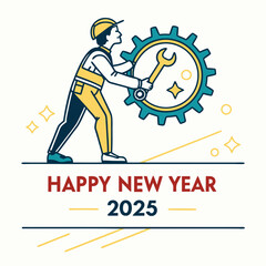 Fototapeta premium Creative Industrial New Year Concept Design - Free Download