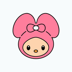 Playful Pink Cartoon Character Design - Free Vector
