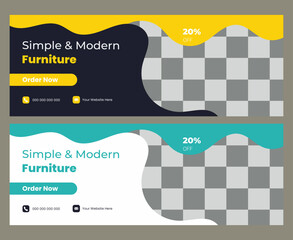  Furniture facebook cover and web banner template 
