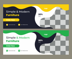  Furniture Facebook cover and social media banner template