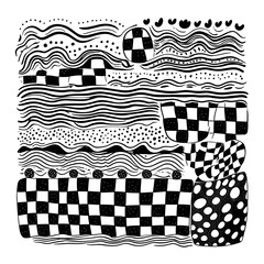 Images of floral, geometric and doodle elements