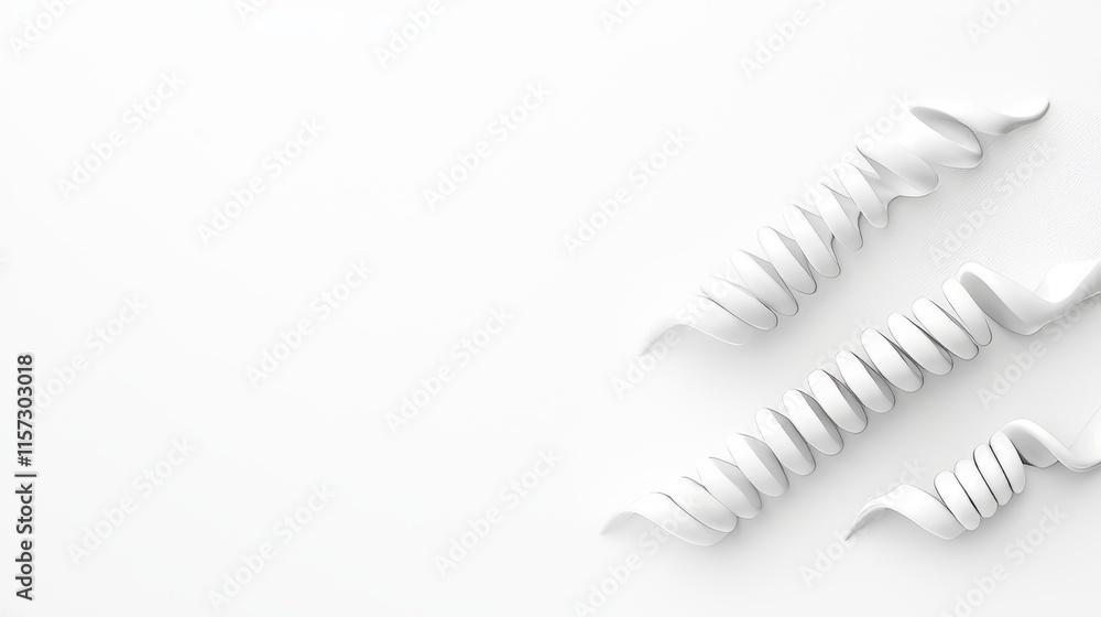 Poster high-resolution abstract design of wavy light gray lines against a white backdrop, offering a ripple