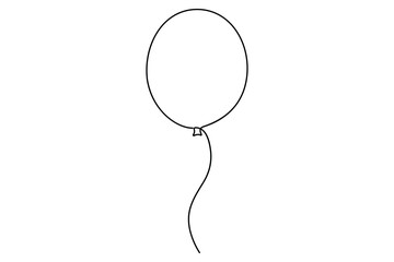 Minimalist art one line balloon outline vector illustration in a timeless and simple design
