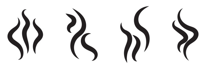 Smoke icon pack. Scent smell vector sign. Fire hot steam icon. Gas or water vapour sign.