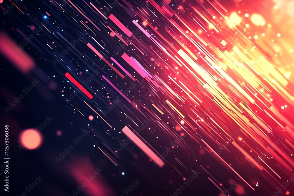 Aufkleber Radiant Light Streaks with Dynamic Vibrance in Abstract Digital Design : Generative AI