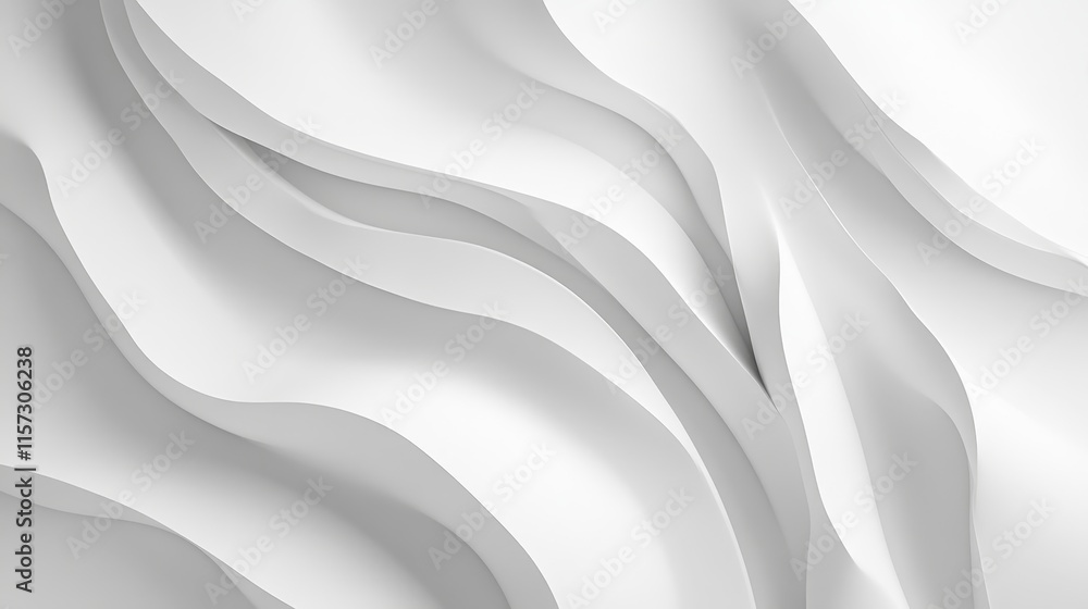 Poster flowing white waves create a dynamic and modern interior design element in a minimalist space showca