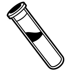 Elegant Lab Test Tube Line Art Illustration