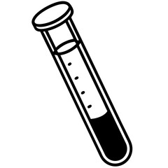 Elegant Lab Test Tube Line Art Illustration