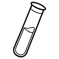 Elegant Lab Test Tube Line Art Illustration