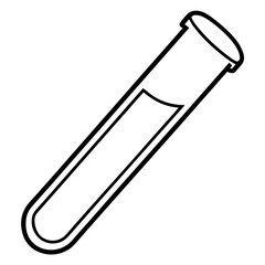 Elegant Lab Test Tube Line Art Illustration