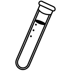 Elegant Lab Test Tube Line Art Illustration