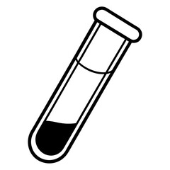 Elegant Lab Test Tube Line Art Illustration
