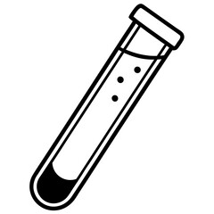 Elegant Lab Test Tube Line Art Illustration