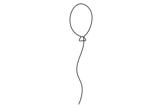 recommend clip art: Minimalist art one line balloon outline vector illustration in a timeless and simple design
                    