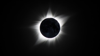 Celestial phenomenon of solar eclipse with perfect moon-sun alignment.