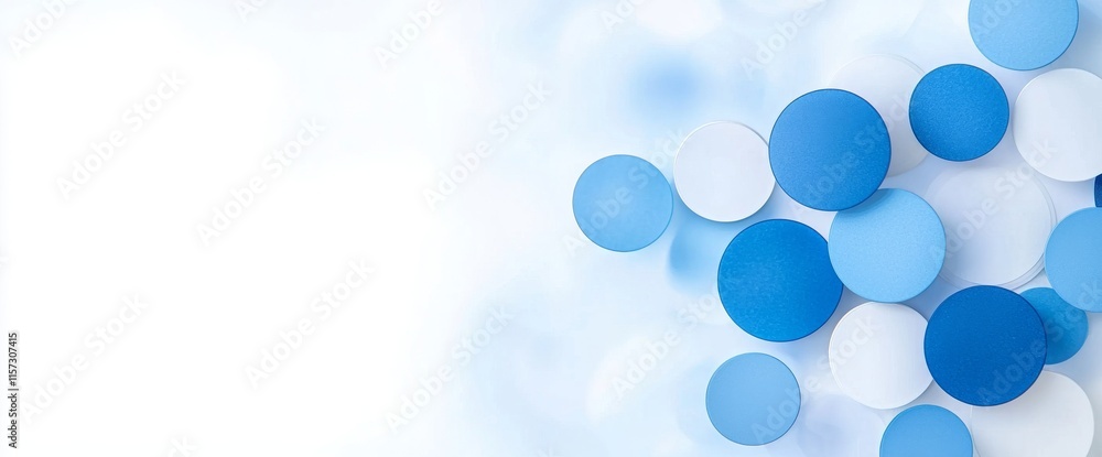 Poster a blue background with a blurred motion gradient, highlighted by an abstract light glow.