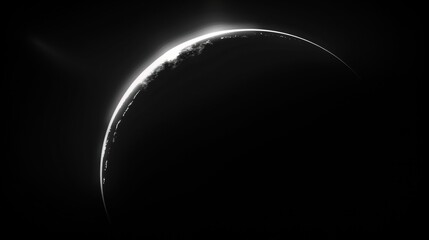 Sun and moon alignment during solar eclipse, sky darkened with shadow