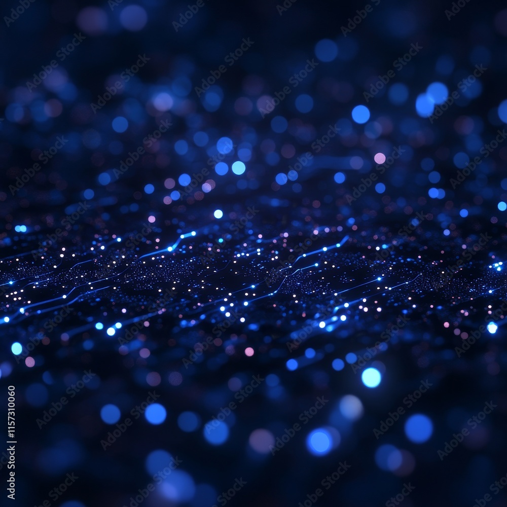 Poster blue abstract background with glowing particles creating a mesmerizing visual effect suitable for ar