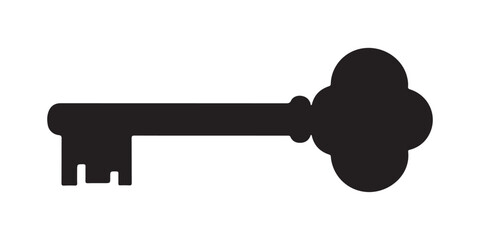 Key silhouette vector on white background 