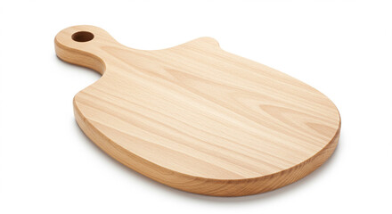 Natural Wood Cutting Board Kitchen Serving Tray Oval Shaped Handle Rustic