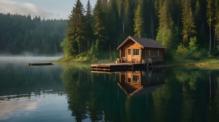 Obraz premium house on the lake