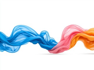 Fototapeta premium The Transparent Motion concept showcases the speed of light effect with a glowing, bright, flowing curve. It embodies futuristic dynamic motion technology, ideal for flowing designs with copy space,