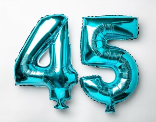 45, Balloon number fifteen made of rose gold color