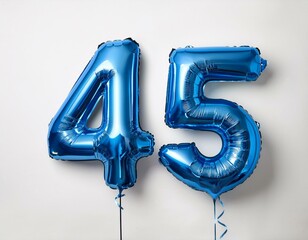 45, Balloon number fifteen made of rose gold color