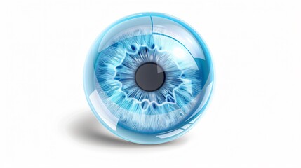 Transparent Glass Eye Contact Optical Lens Isolated Vector Image