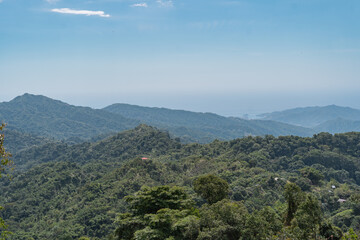 Fototapeta premium View over the landscape of hills and the jungle.