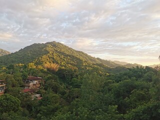 Fototapeta premium View over the landscape of hills and the jungle.