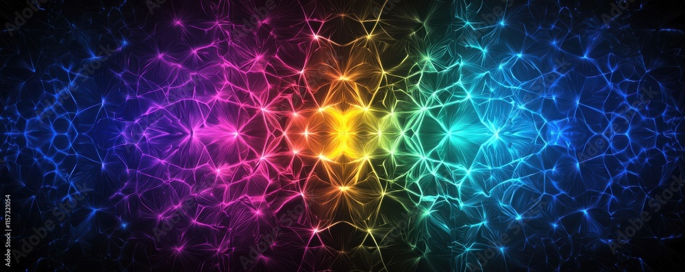 Poster optical illusions and perception concepts. a vibrant abstract design showcasing a spectrum of colors