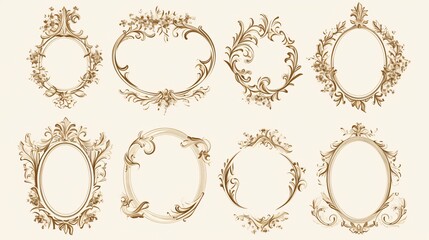 Obraz premium Elegant Vintage Calligraphic Frames Collection for Design Projects