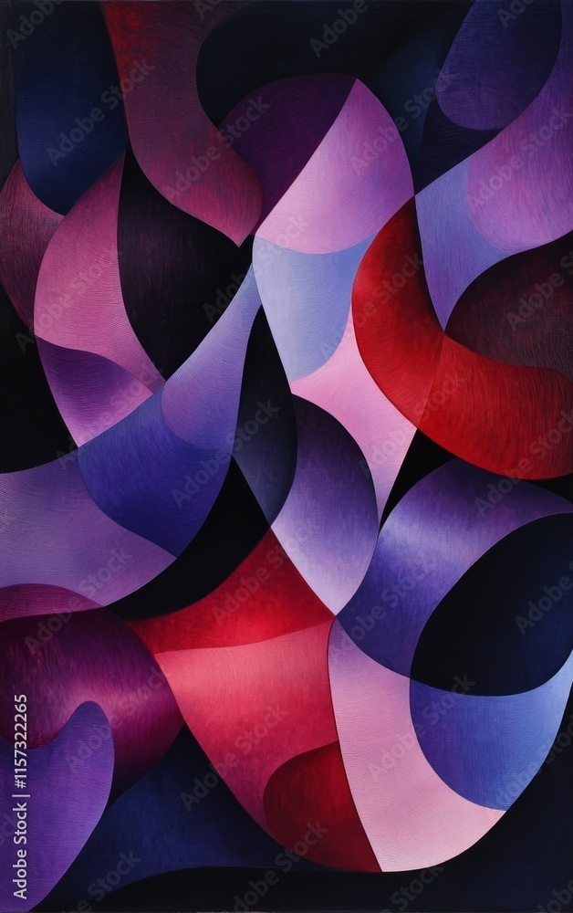 Poster vivid abstract composition with flowing colors creating a dynamic and rhythmic visual experience in 