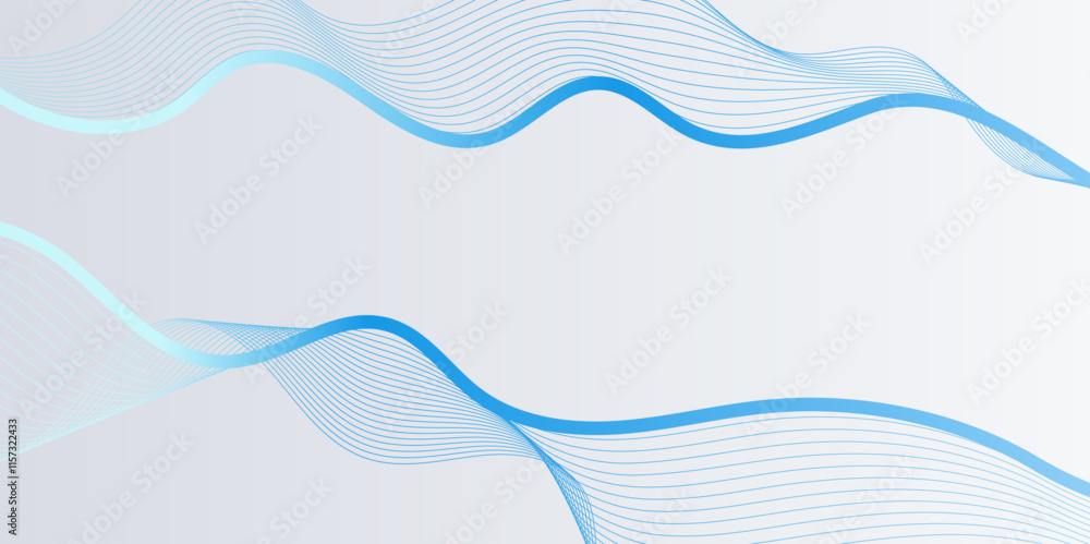 Aufkleber abstract background with flowing wave line geometric shape art design on white.