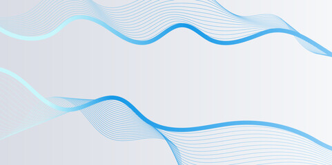 Abstract background with flowing wave line geometric shape art design on white.