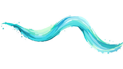 artistic turquoise blue watercolor brush stroke splash with dynamic fluid motion effect on transparent background, turquoise water splash stroke, generative ai