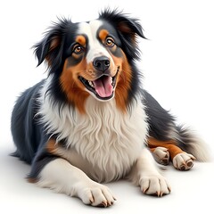 Fototapeta premium Bernese mountain dog against white background