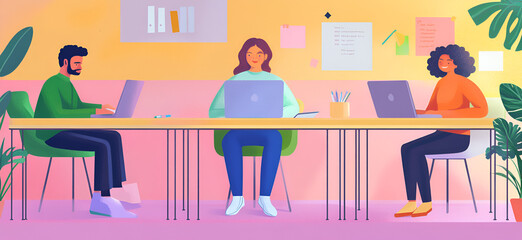 business, people studying/working, data analysis, monthly planning. People working in office.