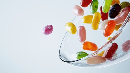 Fototapeta premium Colorful Jelly Beans Cascading Down a Clear Slide