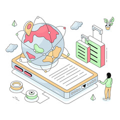 Premium design illustration of global travel location