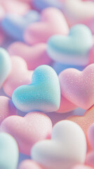 Obraz premium Pastel hearts background.