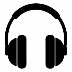 Black Headphones Silhouette Vector Art