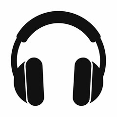 Black Headphones Silhouette Vector Art