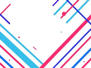Obraz premium A vibrant abstract background with central white space, blending a serene blue-to-yellow gradient, layered geometric shapes, and a clean coral line for elegant minimalist designs.