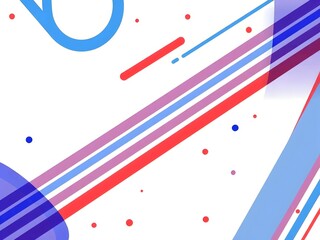 Obraz premium A vibrant abstract background with central white space, blending a serene blue-to-yellow gradient, layered geometric shapes, and a clean coral line for elegant minimalist designs.